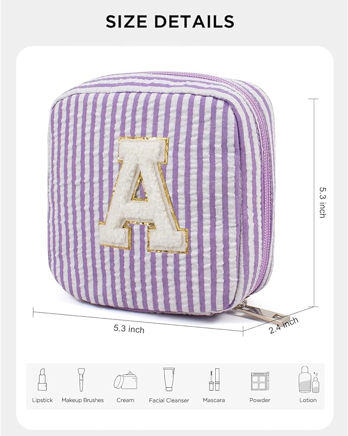 LETGO Graduation Teacher Gifts for Girls Teen Girl - Personalized Monogram Makeup Bag Cosmetic Bag | Makeup Bag for Girls Teen Girl Bridesmaid Friend Sister Wife Girlfriend Daughter Gifts