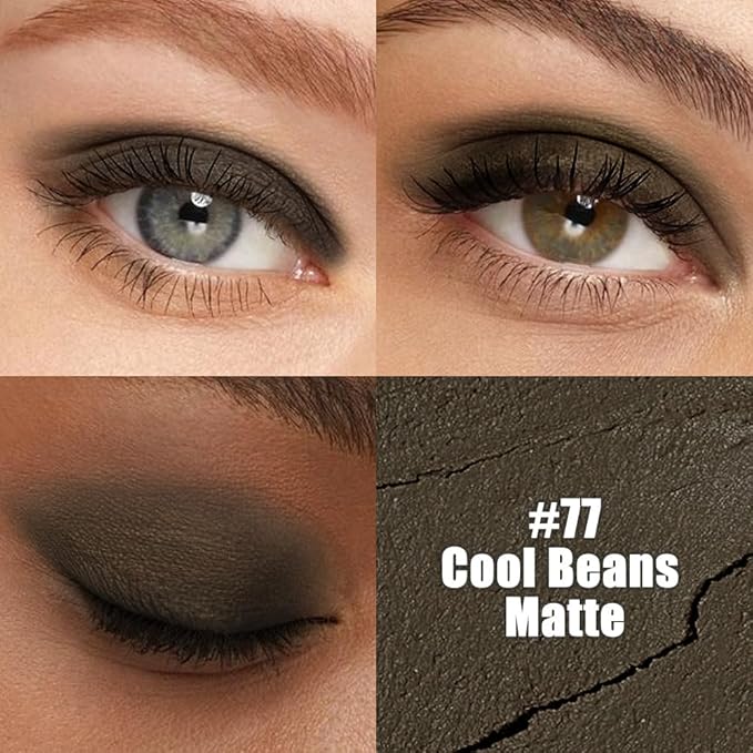 evpct Black Cocoa Matte Cream Eye Shadow Sticks Brightener Pencils for Women, Black Cocoa Silky Eyeshadow Applicator Stick Pen Waterproof, Blendable Crease-Proof Stick Eyeshadow Matte Eye Makeup 77