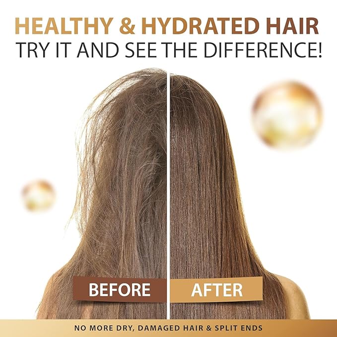 Hair Treatment Oil For Damaged Hair, Hair Treatment Serum For Frizzy & Dry Hair, Hair Vitamin Oil Capsules with Argan, Avocado, Moroccan Oil, Anti Frizz Leave in Conditioner with Vitamin A, C, E & B5