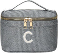 EURYNOME Makeup Bag with Custom Letter C, Water-Resistant Travel Organizer Pouch, (8.3x5.1x5.1 Inch) Cosmetic Case for Women