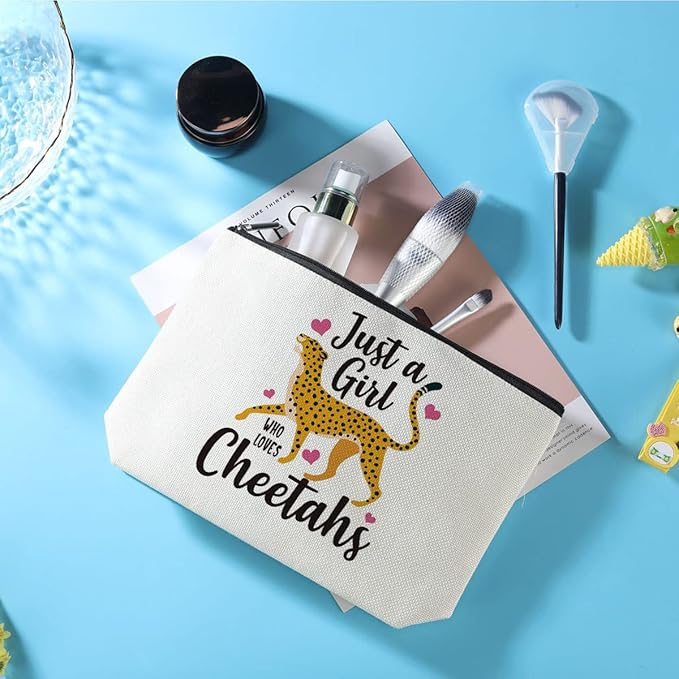 Azteoiz Cheetah Print Makeup Bag Cheetah Animal Lovers Gifts for Women, Graduation Friendship Birthday Gift for Girls Friends Daughter Sister Preppy Cosmetic Bag Zipper Pouch