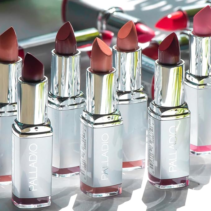 Palladio Herbal Lipstick, Rich Pigmented and Creamy, Infused with Aloe Vera, Chamomile & Ginseng, Prevents Lips from Drying, Combats Fine Lines, Long Lasting Lipstick, Coral Punch