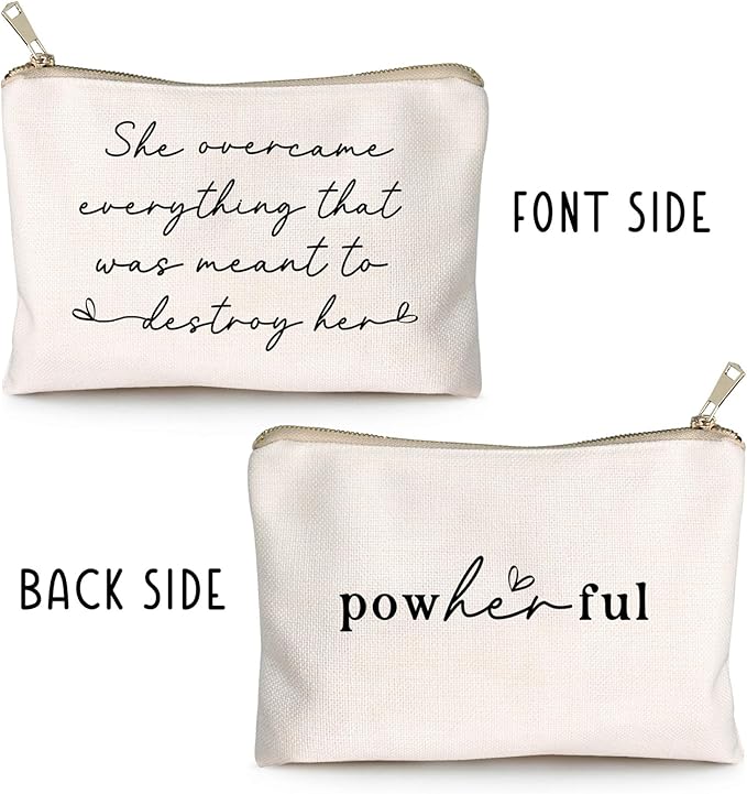 She Over Came Everything That Was Sent To Destroy Her Makeup Bag Women Empowerment Gift To Girl Boss Strong Women Female Empowerment Gift
