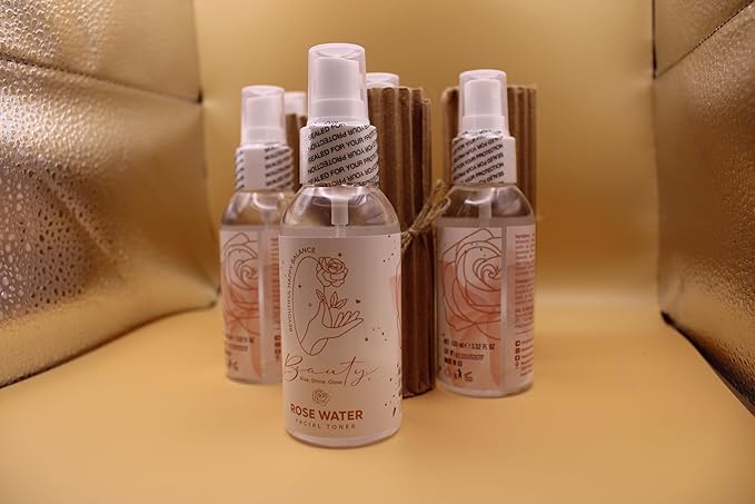 Beauty Hydrating Rose Water Facial Mist with Caviar Extract, Seaweed, Vitamin E and jojoba Oil
