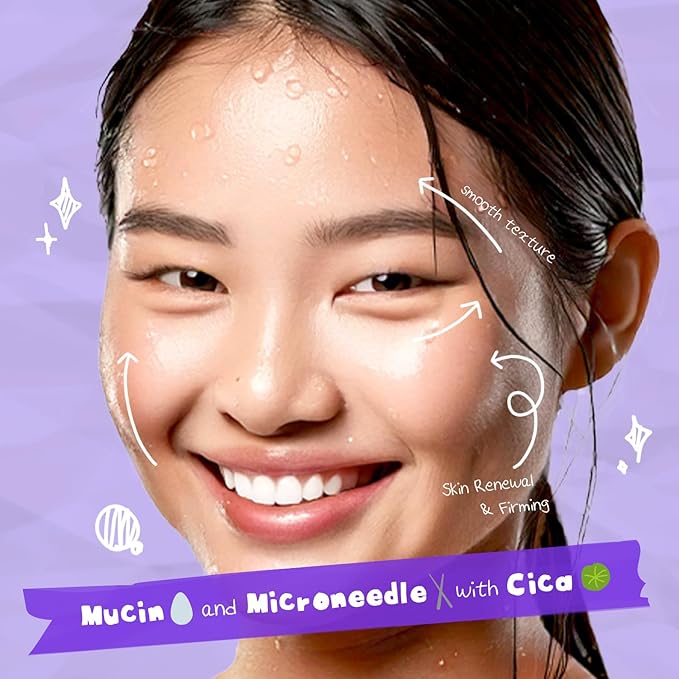 Daily Microneedle Serum "Angry Snail" – 92% Snail Mucin, Microneedle Shot 300, Cica Care, Hydration Serum, Glass Skin, Korean Beauty, 1.69 fl oz / 50ml