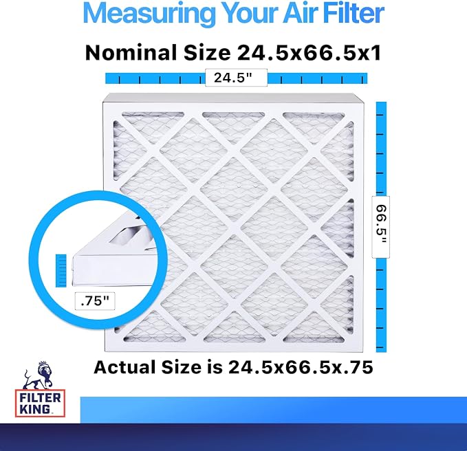 Filter King 24.5x66.5x1 Air Filter | 4-PACK | MERV 8 HVAC Pleated A/C Furnace - Image 2