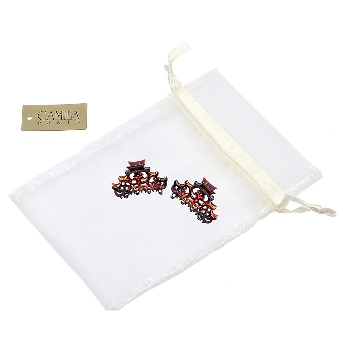 Camila Paris NV118/2 Set of 2 French Hair Clip for Women, Girls Hair Claw Clips Jaw Fashion Durable and Styling Hair Accessories for Women, Strong Hold No Slip Grip, Made in France