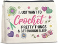 Funny Makeup Bag Crochet Gifts for Women, Knitting Gifts Crochet Lovers Gifts Cosmetic Bag Zipper Makeup Pouch