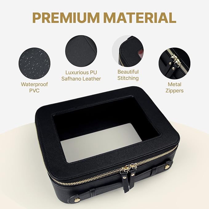 Clear Makeup Bag with Mini Cosmetic Bags,Travel Toiletry Bag for Women,Portable Cosmetic Bag Case, Transparent Waterproof Cosmetic Organizer Storage Bag for Women Men
