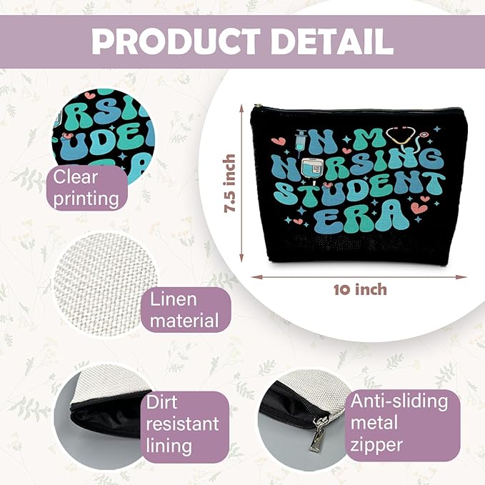 Nursing Student Gifts, in My Nursing Student Era Makeup Bag, Nursing Students Cosmetic Bags