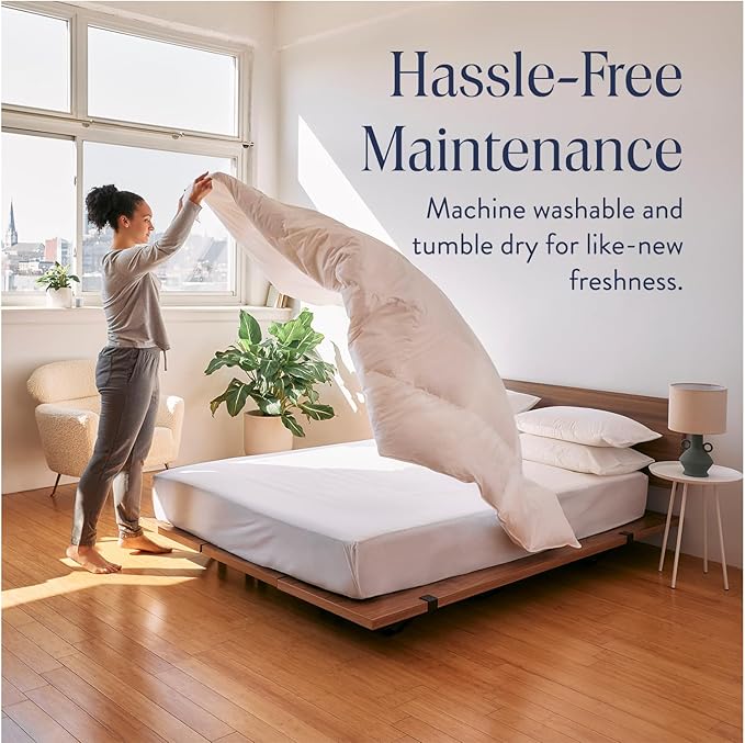 Brooklinen Ultra Warm Luxury Down Comforter, 100% Natural Canadian Duck Down Duvet Insert - 750 Fill Power, Baffle Box Construction, 100% Cotton Shell, Twin/Twin XL Size Comforter