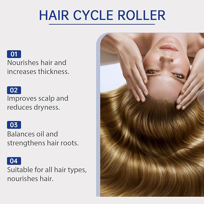 Hair Growth Serum Roll-On with Rosemary, Redensyl, Anagain for Men and Women, Reduce Hair Fall: Works on All Hair,Types 30ml