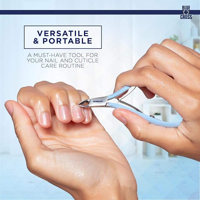 Blue Cross Professional Nail + Cuticle Care 2 Pack Bundle, Liquid Cuticle Remover + Softener & Cuticle Nippers, Cutter & Trimmer for Fingernails and Toenails