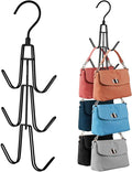 ZEDODIER Purse Hanger Organizer for Closet, Hanging Bag Holder, Keeping Purses Visible and in Good Condition, Metal Handbag Storage Hook Backpack Rack Space Saving Hanger, Black