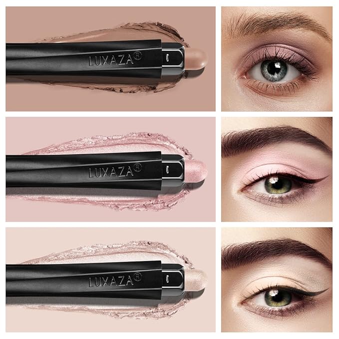 3PCS Cream Eyeshadow Stick Matte Shimmer Waterproof Long-lasting Crease-proof & easy to apply, suitable for dailymakeup touch-ups, Suitable for mature skin and older women