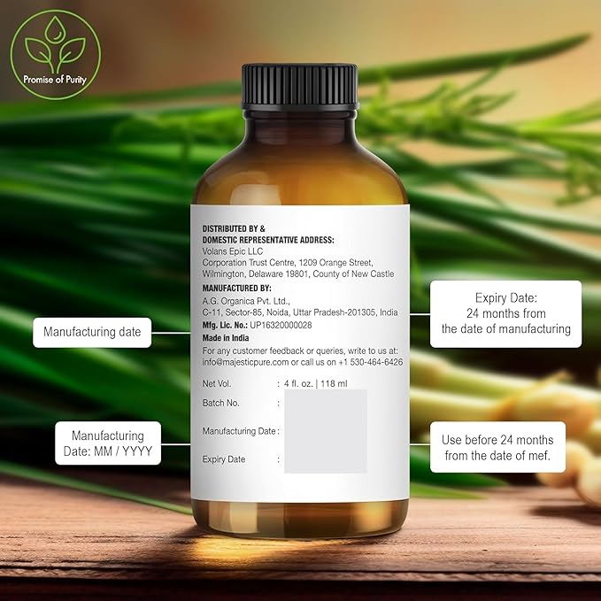Majestic Pure Lemongrass Essential Oil with Glass Dropper - 4 Fl Oz Pack of 2-100% Pure and Natural Lemongrass Oil - Premium Grade Essential Oils for Diffuser, Aromatherapy, Soap and Candle Making
