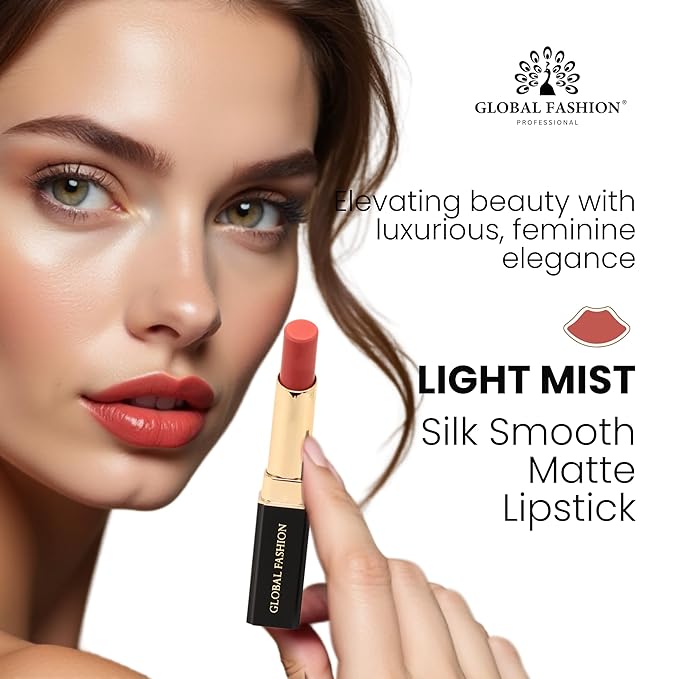 Global Fashion Silk Smooth Matte Lipstick – Long-Lasting, Luxurious Color, Rich Hydration, Lightweight Formula, Lightweight Matte Lip Color for Women, Available in Multiple Shades (118, 0.12 oz)