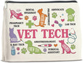 Vet Tech Gifts Veterinary Technician Makeup Bag Best Veterinarian Gifts for Woman, Funny Vet Tech Gift Cosmetic Bag Zipper Makeup Pouch