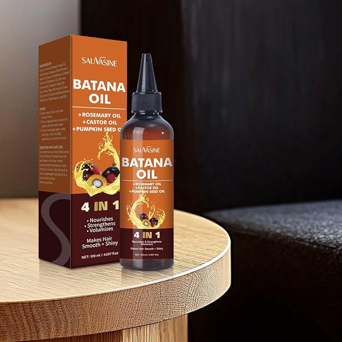 Organic Batana Oil for Hair Growth 4-in-1 Batana From Honduras with Rosemary,Pumpkin Seed,Castor Oil Deep nourishment,Strengthen Hair Roots Make Smooth&Shiny For Damaged Hair,Dry & Frizzy Repair 120mL
