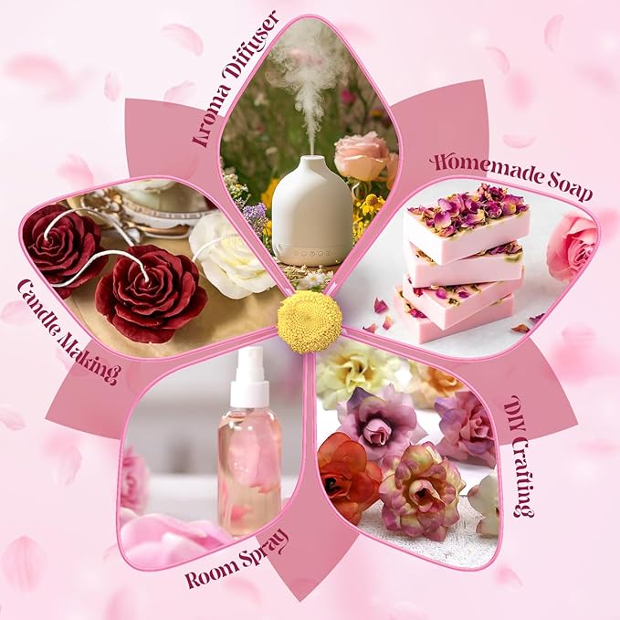 Floral Essential Oils Set, ARVIDSSON Natural Flower Essential Oil for Diffuser, Fragrance Oils for Candle Making, Lavender, Rose, Cherry Blossom, Jasmine, Gardenia and More, Gift for Women