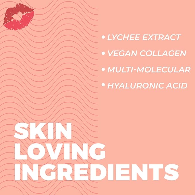 Vitamasques Korean Collagen Face Mask - Hydrating & Moisturizing Korean Sheet Mask with Lychee & Hyaluronic Acid - Vegan Facial Skincare for Firming, Plumping & Skin Care - 7 Pack