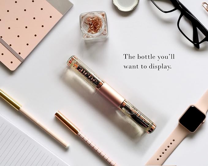 Lash Serum Mascara Tube DOUBLE PACK - Natural Eyelash Serum for Growth, Conditioning &Treatment - Eyelash Growth Serum with Organic Castor Oil - Brow Serum to Grow Brows with Eyeliner & Eyelash Brush
