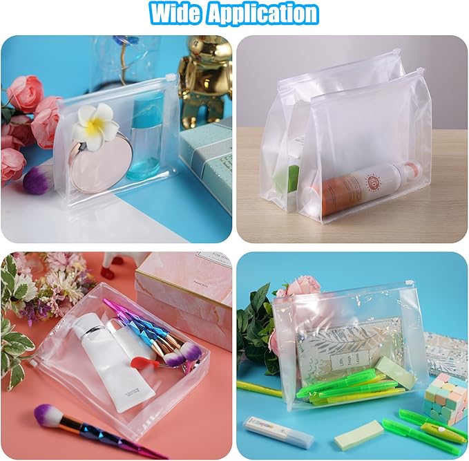 50 PCS Mini Clear Makeup Bag,Small Clear Zipper Pouch Travel Bag for Toiletries Plastic Cosmetic Organizer Waterproof，for Swimsuit Bikini Travel Vacation(5.9 x 5.1 x 1.4 Inch)