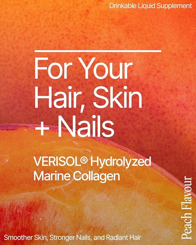 BeMe Liquid Collagen for Women - 2500mg Verisol Collagen Liquid with Biotin, CoQ10 & Vitamin C - Clinically Proven Collagen Peptides for Hair, Skin & Nails - 15 Peach Sachets