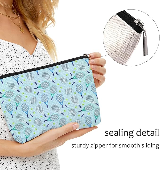 Tennis Gifts, Inspirational Tennis Makeup Bag, Tennis Accessories Tennis Gift Cosmetic Bag Toiletry Bag, Tennis Player Graduation Birthday Gifts for Women Girls Tennis Lovers Sister Girlfriend