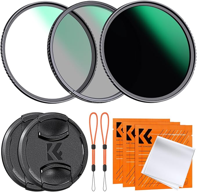 K&F CONCEPT 52mm CPL MCUV ND1000 Lens Filter 2 Lens Caps Kits Waterproof by KFCONCEPT