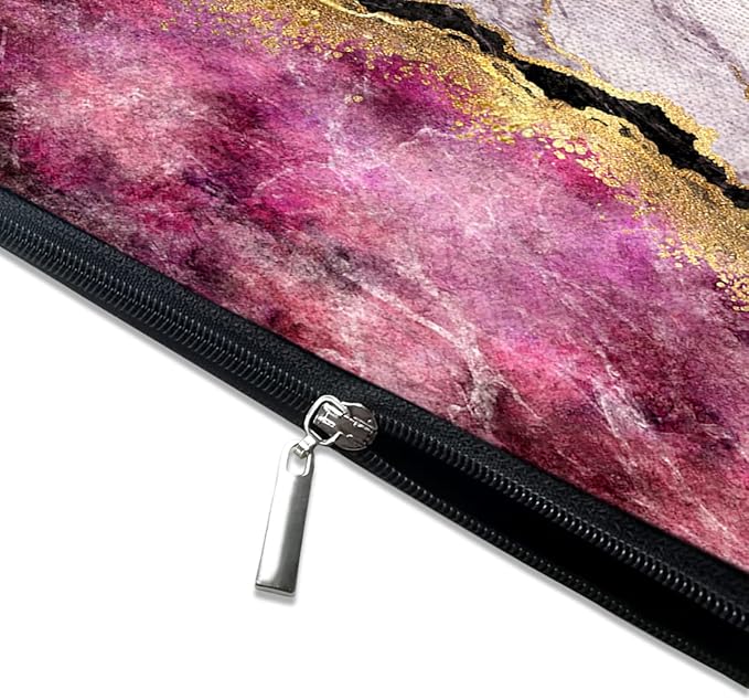 Cute Makeup Bag for Purse Canvas Waterproof Funny Cosmetic Bags for Women Zipper Travel Toiletry Pouch-Wine Marble Makeup Bags