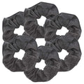 Large Solid Scrunchie - Set of 6 - Dark Heather Grey