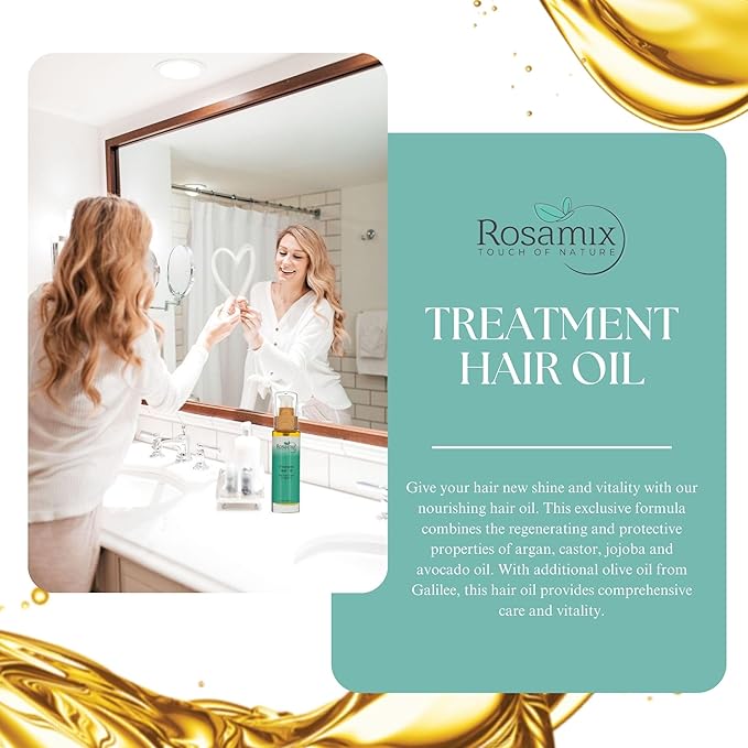 Nourishing Hair Oil – Argan Jojoba Avocado – Moisturizes Strengthens Split-End Repair – Lightweight Rosemary Scent 50ml