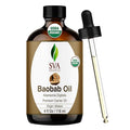 SVA Baobab Seed Oil Organic - 4 Fl Oz – 100% Natural Cold Pressed Organic Baobab Oil - for Face, Skin Care, Hair Care, Scalp Massage & Body Massage – Carrier Oil with Dropper