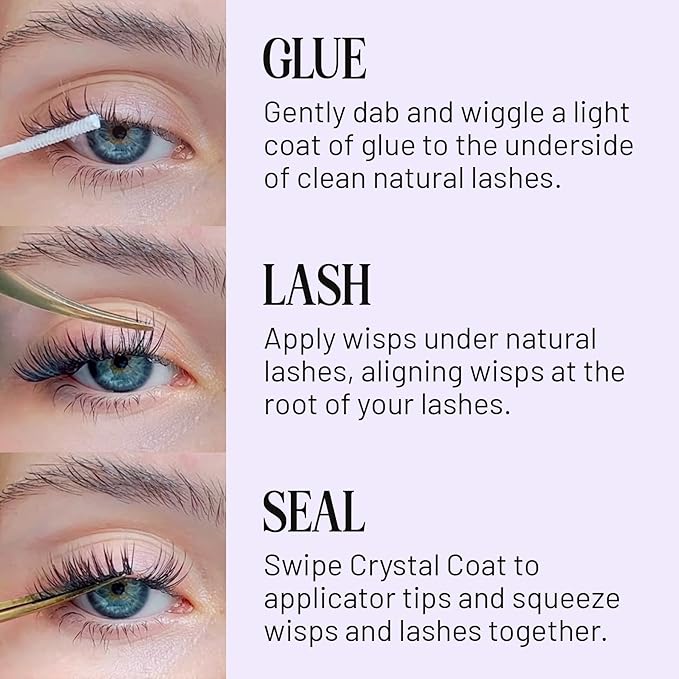 Lilac St - Midnight Dramatic Faux Eyelash Clusters (12mm) - Dark & Lush - DIY Lash Extension Wisps - Lightweight & Lifelike - Lasts 10 Days - Cruelty Free, Vegan, Women Founded - 10 Lashes