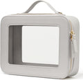 Popvibe Clear Makeup Bag Travel Cosmetic Case Transparent Toiletry Bag with Zipper, Portable Make Up Organizer Traveling Compact Car Bag for Essentials