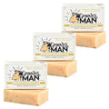 Grown Ass Man Co. - Solid Shampoo Bar Rich Lather 3 in 1: Hair, Beard & Body Wash - Plastic Free & Eco-Friendly, Natural & Organic for All Hair Types, 4oz Bar (Spruce Up, 3-Pack)
