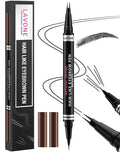 Eyebrow Pencil, 2-in-1 Waterproof Eyebrow Pen, with 2 Tip Microblading Eyebrow Pencil and Ultra-Precise Brow Pencil, with Eyebrow Brush, Eyebrow Pencils for Women, Natural Hair-Like Brows - Black
