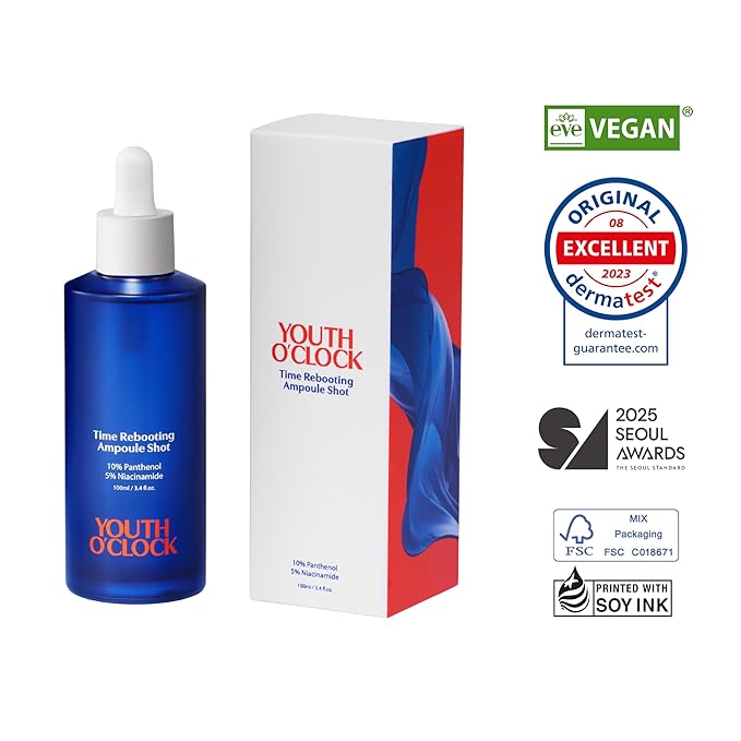 YOUTH O'CLOCK Time Rebooting Ampoule Shot (3.4 fl. oz. 100ml) Niacinamide 5%+Panthenol 10%