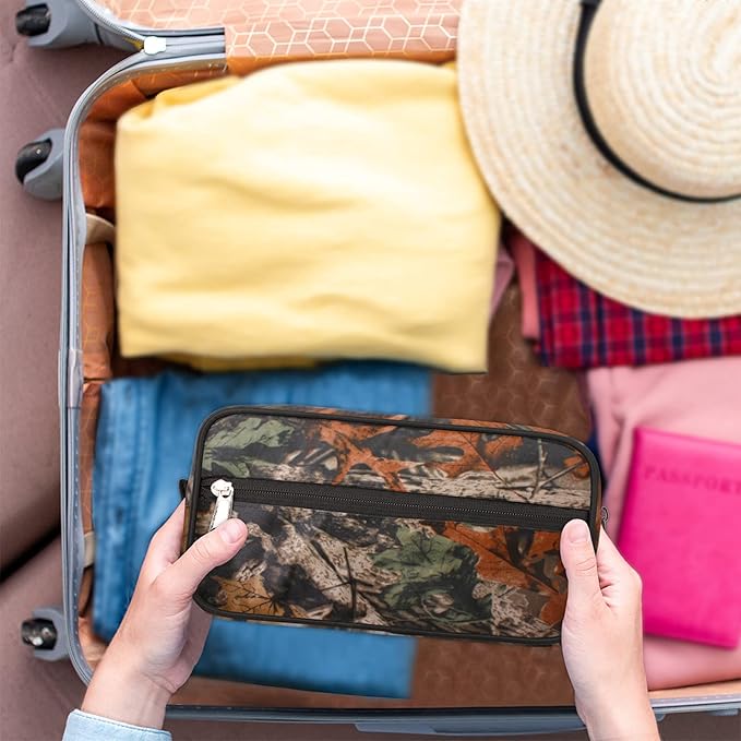 Travel Toiletry Bag for Men Boy Forest Tree Camo Lightweight Cosmetic Makeup Bag Organizer Waterproof Shaving Bag Dopp Kit with Large Capacity for Toiletries and Shaving Accessories