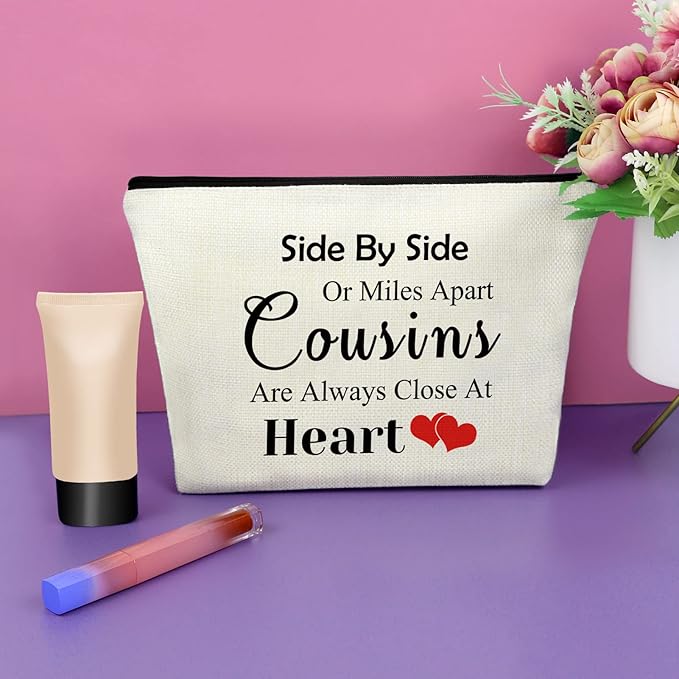 Cousin Gifts for Women Makeup Bag Birthday Gifts for Favorite Cousin Inspirational Gifts for Cousin Cosmetic Bag Encouragement Gifts for Sister Christmas Graduation Gifts Travel Pouch