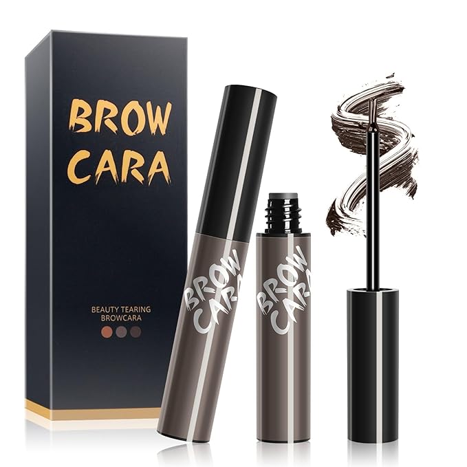 Brow Tattoo Peel Off Tint - Eyebrow Gel Tint with Eyebrow Stencils Long-Lasting Makeup, Brow Gel Eyebrow Tattoos Waterproof, Eye Brow Pencils Create Full Voluminous Brows for Women (Gray Brown)