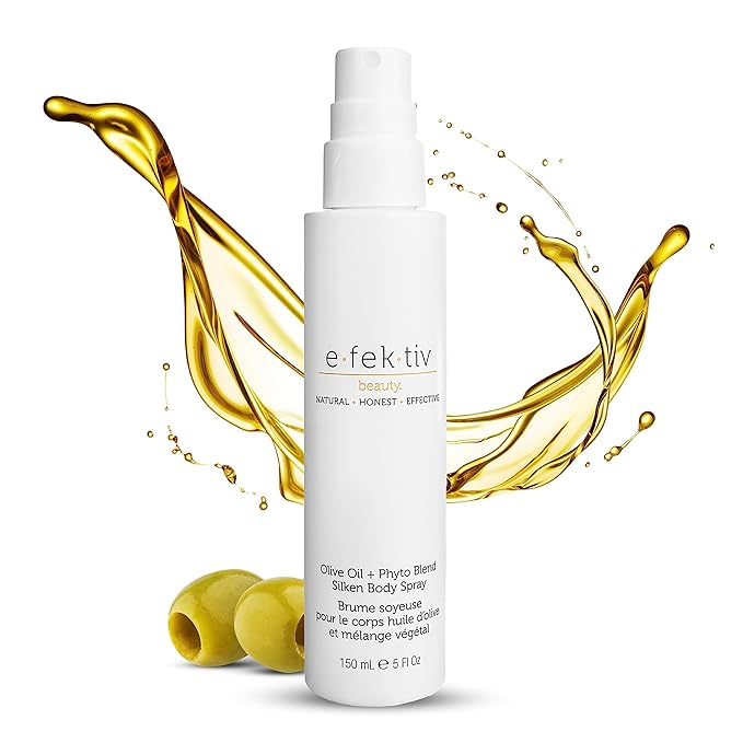 Olive Oil + Phyto Blend Silken Body Spray - Ultra Moisturizing Mist for the Skin - Dry Oil Body Spray Moisturizer - No Gluten, Parabens, Sulfates - Cruelty Free - 5 Oz