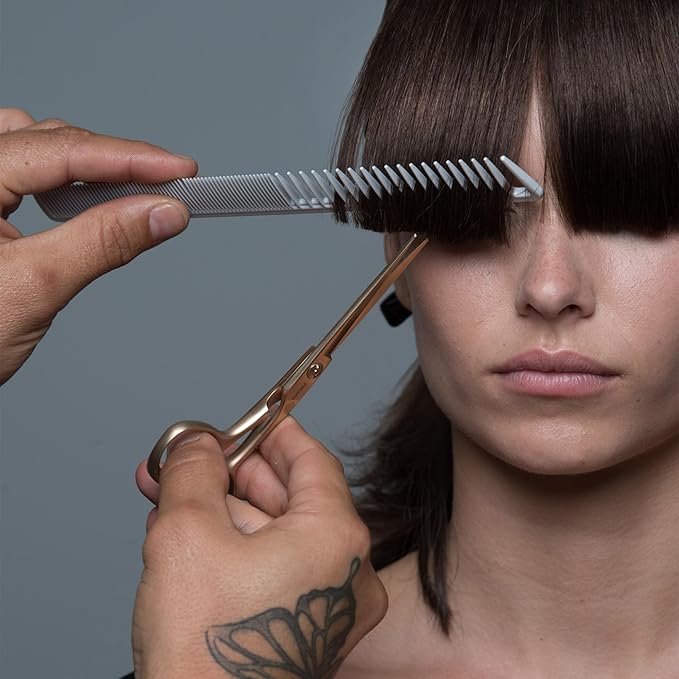 Fromm Defy 5.75" 1-Piece Precision Slide and Point Hair Cutting Shears with Razor Sharp Semi-Convex Blade for Expert Salon Stylists, Matte Gold Japanese Steel Scissors