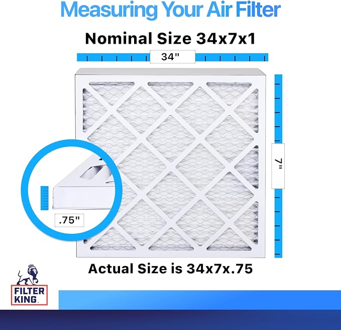 Filter King 34x7x1 Air Filter | 4-PACK | MERV 8 HVAC Pleated A/C Furnace - Image 2