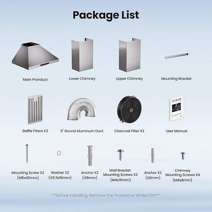 Wall Mount 30 Inch Range Hood 900 CFM, Ductless/Ducted Convertible Kitchen Hood - Image 9