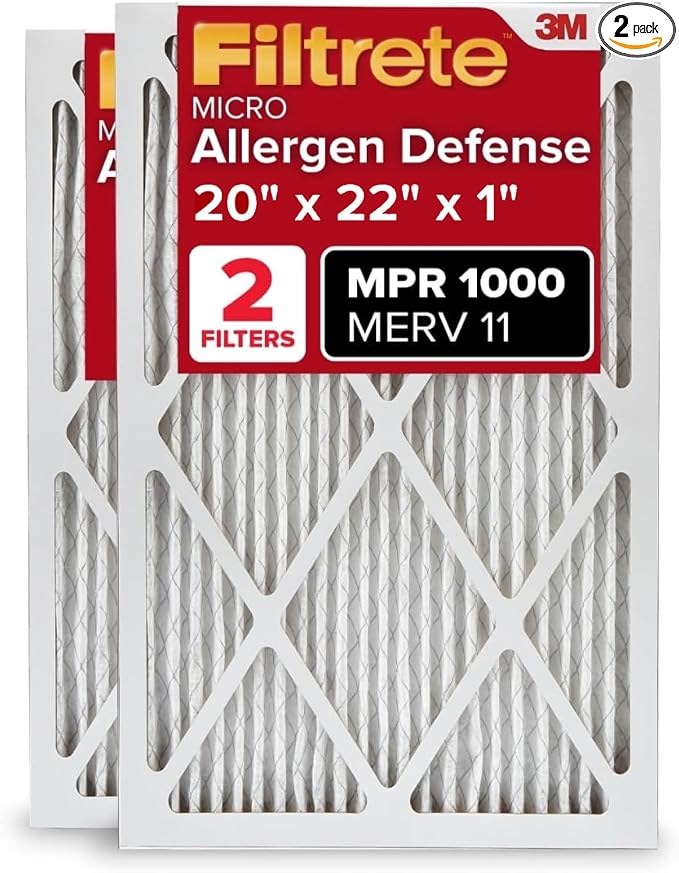 Filtrete 20x22x1 AC Furnace Air Filter, MERV 11, MPR 1000, Micro Allergen by Filtrete