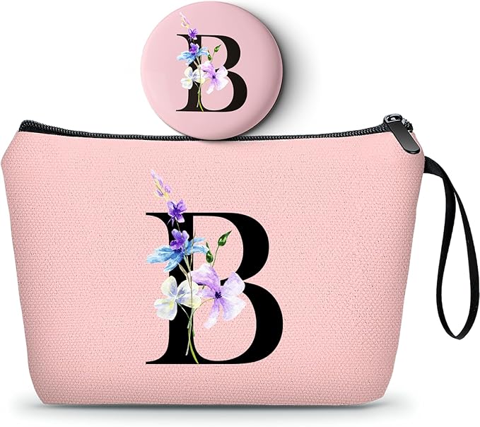 Birthday Inspirational Bridesmaid Proposal Team Small Gifts for Women Mom Aunt Teacher Sister Coworkers Makeup Cosmetic Bag Travel with Mirror Mothers Day Christmas Graduation B