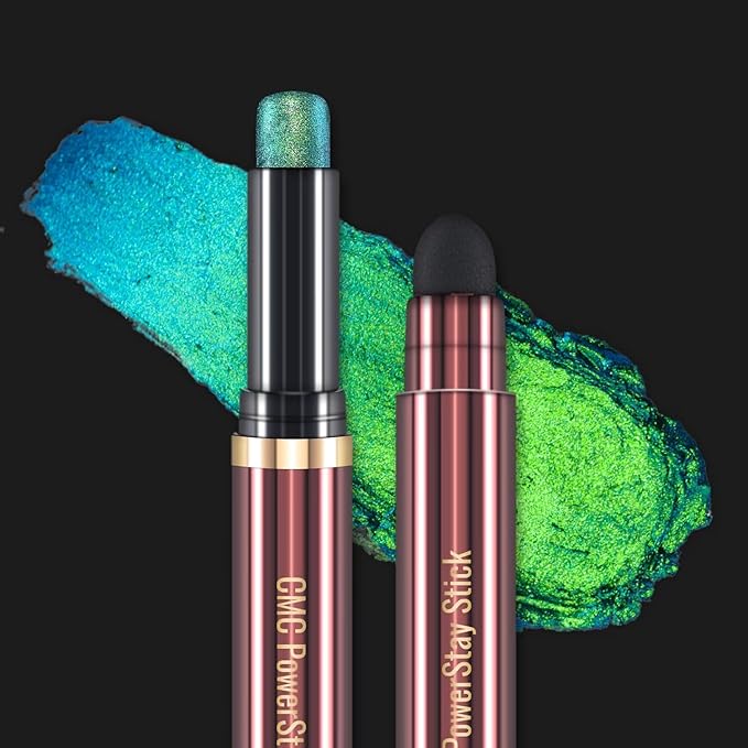 CHARMACY New Duochrome Long Stay Eyeshadow Stick, Creamy Eye Shadow Stick, Multicolor-Shifting Glitter Eyeshadow, Waterproof & Smudge-Proof, High Pigmented, Built-in Smudger #02