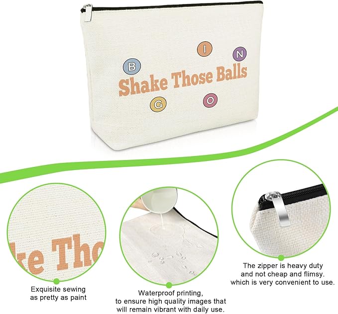 Bingo Gifts Bingo Lover Makeup Bag Gambler Gift Gambling Player Cosmetic Bag for Her Woman Sister Best Friend Funny Gambling Presents Friendship Travel Cosmetic Pouch Christmas Birthday Presents